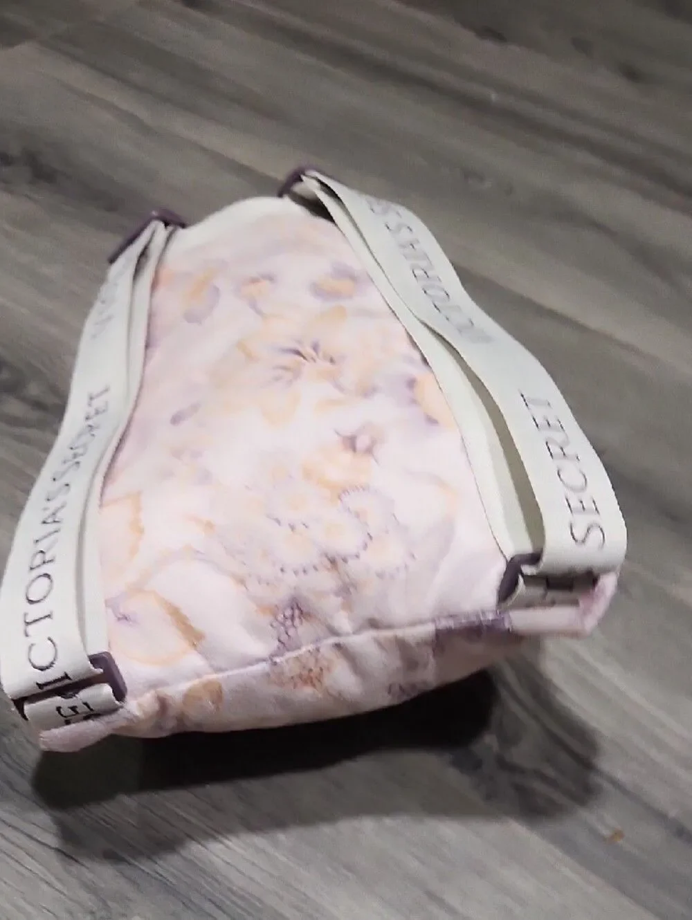 NWT Plush Drawstring Beach Towel Victoria Secret Backpack - Lavender Floral